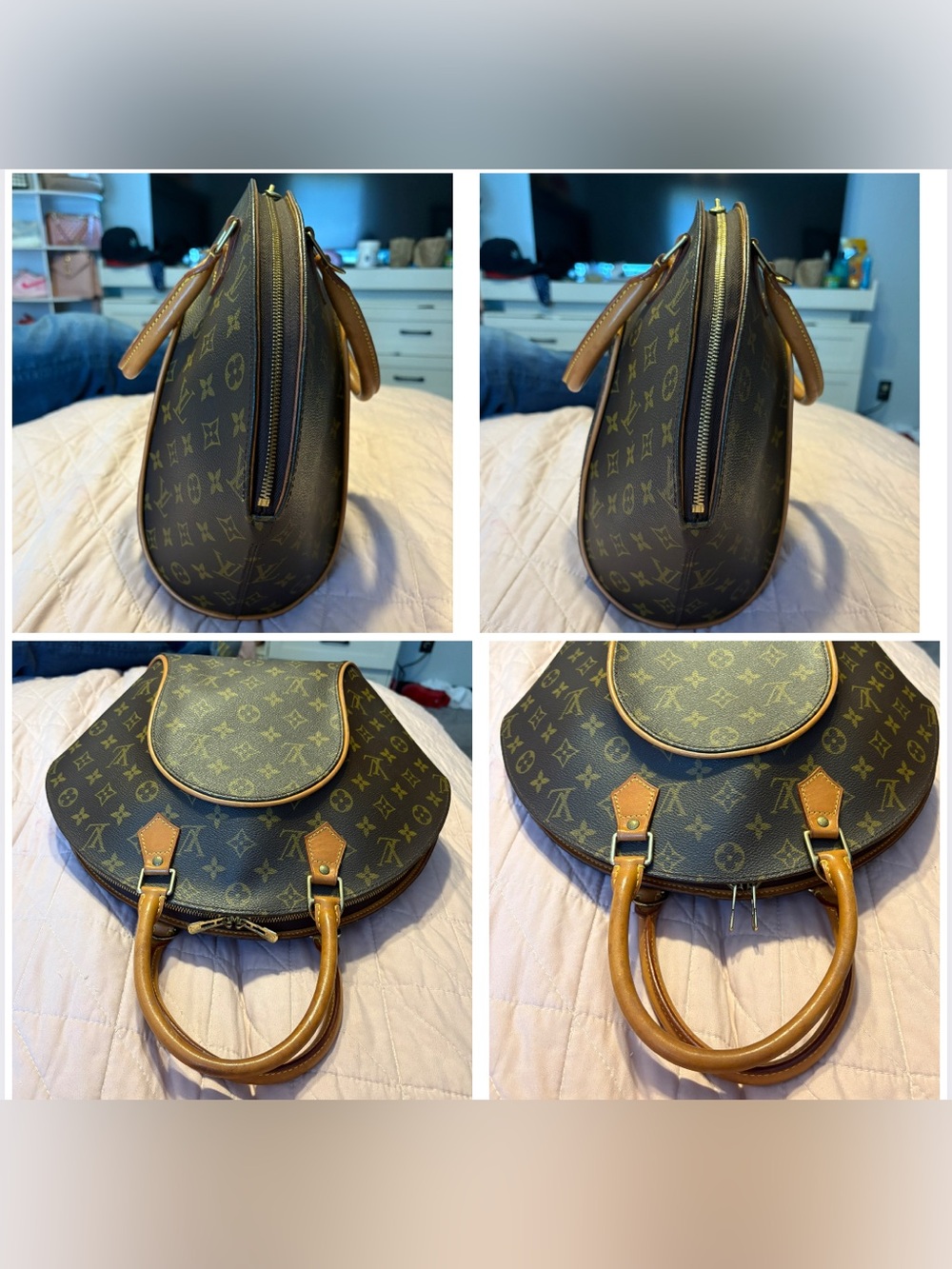 Louis Vuitton Ellipse MM Discontinued Vintage Classic Monogram Hand Bag WITH COA - Picture 13 of 16